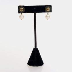 Pre Owned Chanel Vintage CC Pearl Drop Earrings