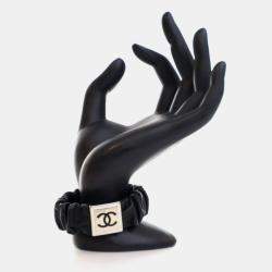 Pre Owned Chanel Lambskin CC Logo Scrunchie
