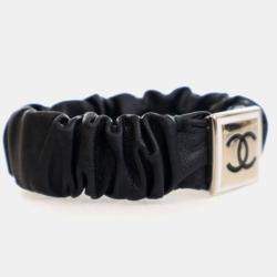 Pre Owned Chanel Lambskin CC Logo Scrunchie