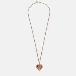 مملوكة مسبقًا Chanel Heart Chain Pendant Necklace Gold
