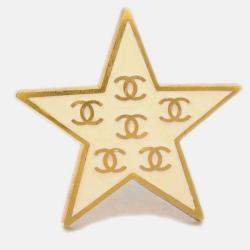 Pre Owned دبوس بروش شانيل نجمة أبيض