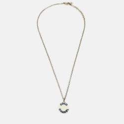 Pre Owned Chanel Gold White Pendant Necklace