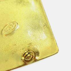 Pre Owned Chanel Rhombus Brooch Pin Gold