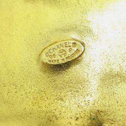 Pre Owned Chanel Rhombus Brooch Pin Gold