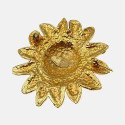 Pre Owned Chanel Lion Brooch Pin Gold