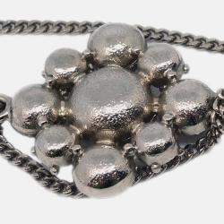 Pre Owned Chanel Necklace Pendant Rhinestone Silver