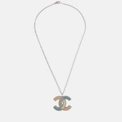 Pre Owned Chanel CC Chain Necklace Silver