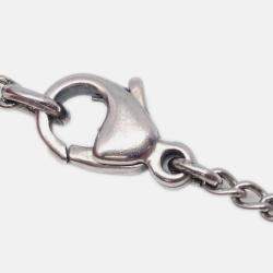 Pre Owned Chanel Pink Silver Plated CC Chain Necklace Pendant