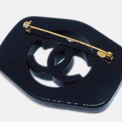 Pre Owned Chanel Brooch Pin Black