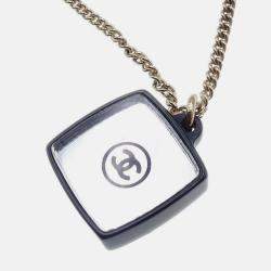 Pre Owned Chanel Rhinestone Gold Chain Pendant Necklace