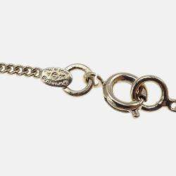 Pre Owned Chanel Rhinestone Gold Chain Pendant Necklace