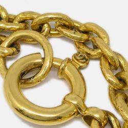 Pre Owned Chanel Triple CC Chain Pendant Necklace Gold