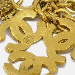 Pre Owned Chanel Triple CC Chain Pendant Necklace Gold
