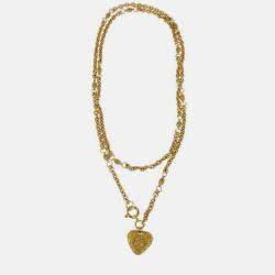 Pre Owned Chanel Chain Pendant Necklace Gold