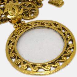 Pre Owned Chanel Loupe Chain Necklace Gold