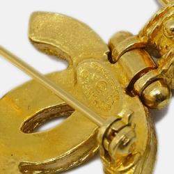 Pre Owned Chanel Gripoix Brooch Pin Gold Red