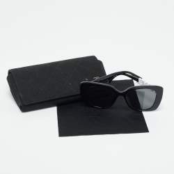 Pre Owned Chanel Black 5422 B A Logo Crystals Square Sunglasses