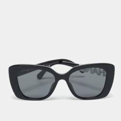 Pre Owned Chanel Black 5422 B A Logo Crystals Square Sunglasses