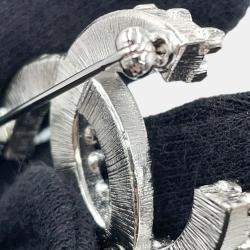 Pre Owned Chanel Brooch Cc Logo Metal Rhinestone