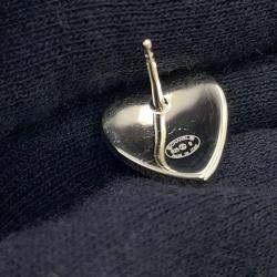 Pre Owned Chanel Cc Logo Heart Earrings Pink Metal