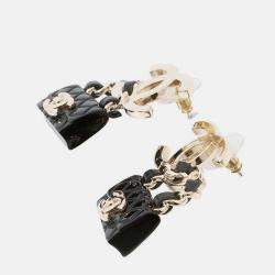 Pre Owned Chanel Matelasse bag Motif Metal Earrings
