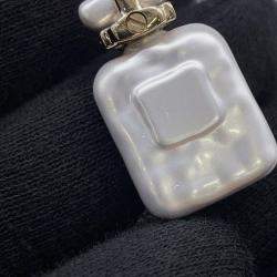 Pre Owned Chanel Perfume Bottle Swing Earrings Metal Rhinestone