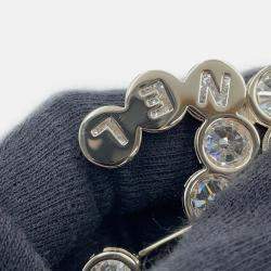 Pre Owned Chanel CC Logo Rhinestone Gold Plated Brooch 
