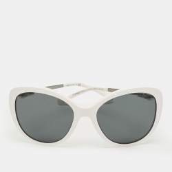 Pre Owned Chanel White/Grey 5338 H CC Pearl Butterfly Sunglasses