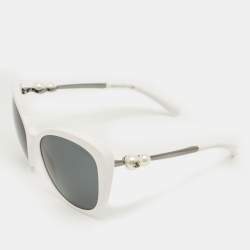 Pre Owned Chanel White/Grey 5338 H CC Pearl Butterfly Sunglasses