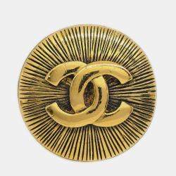 Pre Owned Chanel Gold Medallion Brooch Pin