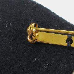 Pre Owned Chanel Artificial Pearl Bow Brooch Pin White Felt