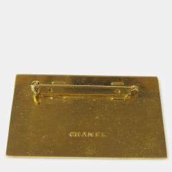 Pre Owned Chanel Plate Brooch Pin Gold