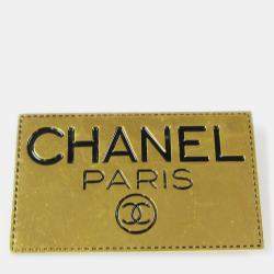 Pre Owned Chanel Plate Brooch Pin Gold
