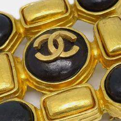 Pre Owned Chanel Stone Brooch Pin Gold