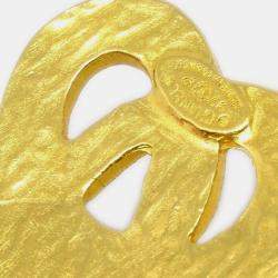 Pre Owned Chanel Gold Stone Brooch Pin