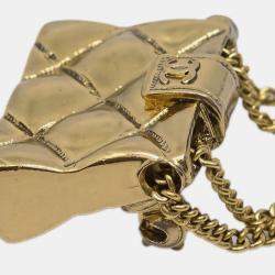 Pre Owned Chanel Bag Brooch Pin Gold
