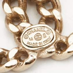 Pre Owned Chanel CC Gold Tone Earrings