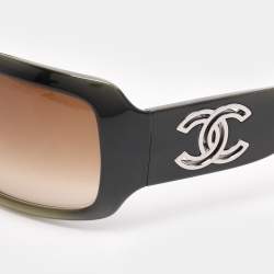 Pre Owned Chanel Brown Gradient 805/13 CC Rectangle Sunglasses 