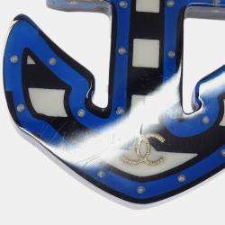 Pre Owned Chanel Brooch Pin Anchor Blue
