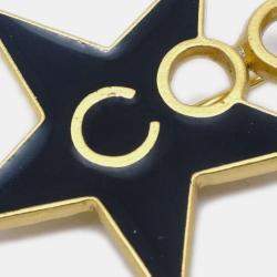 Pre Owned Chanel Star Coco Brooch Pin Black