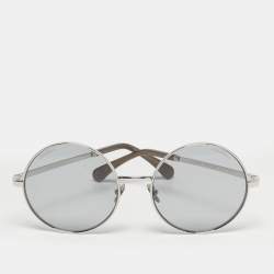 Pre Owned Chanel Grey/Silver Tone 4268 CC Round Sunglasses