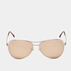 Pre Owned Chanel Rose Gold Mirrored 4223 Summer Aviators Sunglasses