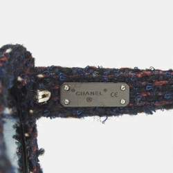 Pre Owned Chanel Navy Blue/Black Gradient Tweed 71085 Butterfly Sunglasses
