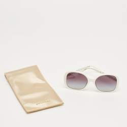 مملوكة مسبقًا Chanel White/Grey Gradient 5470 Q Chain Oversized Sunglasses