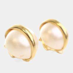 Pre Owned Chanel Vintage Pearl Clip On Earrings