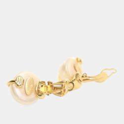 Pre Owned Chanel Vintage Pearl Clip On Earrings