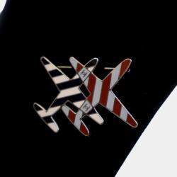 Pre Owned Chanel Airlines Enamel Plane Brooch