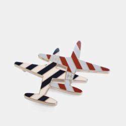 Pre Owned Chanel Airlines Enamel Plane Brooch
