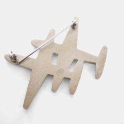 Pre Owned Chanel Airlines Enamel Plane Brooch