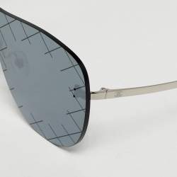 Pre Owned Chanel Black Mirrored 71158 Quilted Rimless Shield Sunglasses